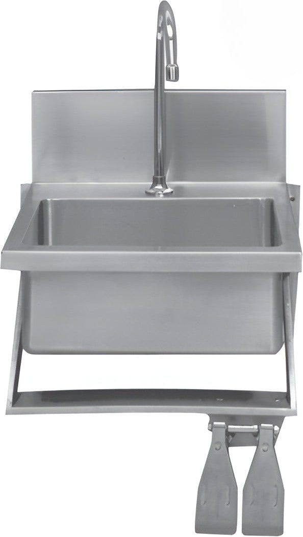 Winholt - 14" x 10" Stainless Steel Hand Sink with Knee Valve and Left Side Splashes - WHWS1410KV-LS (Non-Cancelable Item, ETA 2-4 Weeks, SPECIAL ORDER)