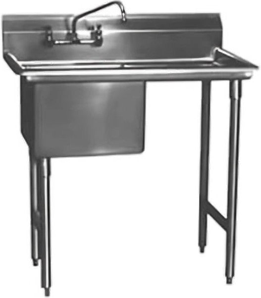 Winholt - 16" x 20" x 14" Stainless Steel One Compartment Sink with 24" Left & Right Drainboard - WS1T16202D24-14DP-14GA (Non-Cancelable Item, ETA 2-4 Weeks, SPECIAL ORDER)