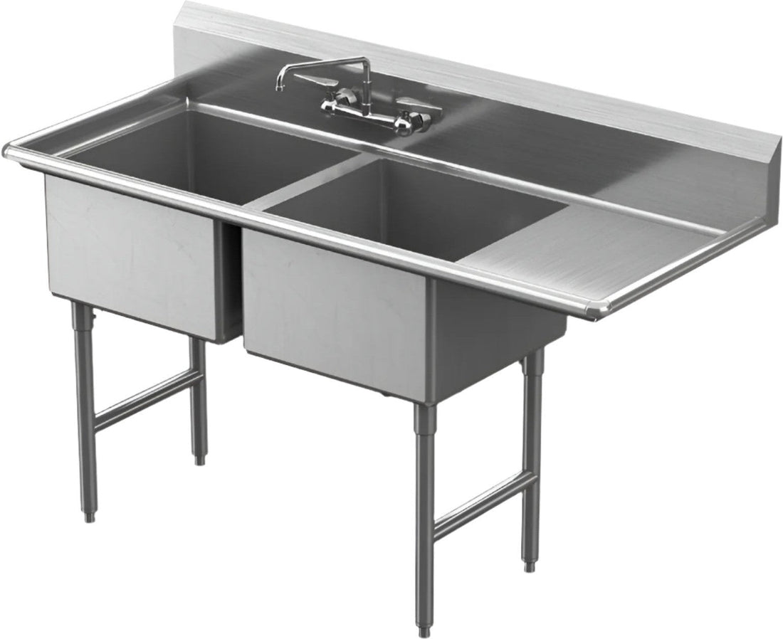 Winholt - 18" X 24" 1 Compartment with Right Drainboard Stainless Steel Sink - WS2T1824RD18-SS (Non-Cancelable Item, ETA 2-4 Weeks, SPECIAL ORDER)