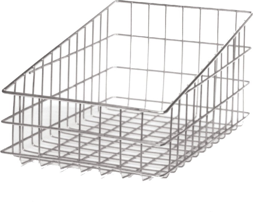 Winholt - 18" x 11" x 8" Heavy-Duty Nickel Chrome Wire Bagel, Bread, & Bun Basket - WSBB1118 (Non-Cancelable Item, ETA 2-4 Weeks, SPECIAL ORDER)