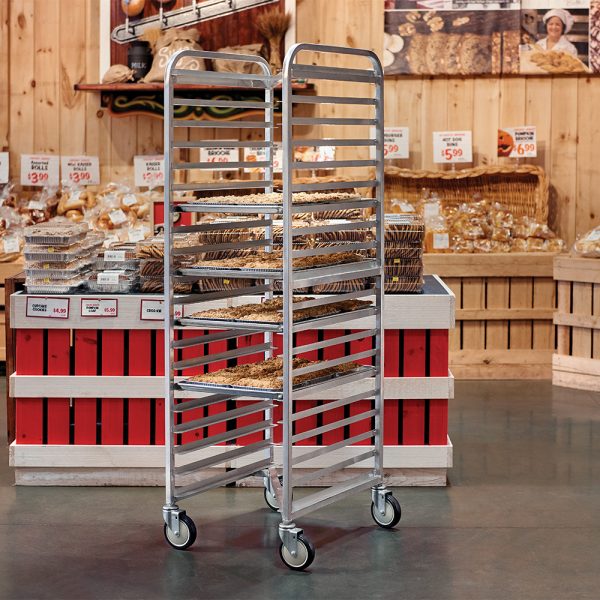 Winholt - 20-18" Trays Medium Duty End Loading Aluminum Pan Rack with Bumpers and 2 Locking Casters - AL-1820B-B-M2LC (Non-Cancelable Item, ETA 2-4 Weeks, SPECIAL ORDER)
