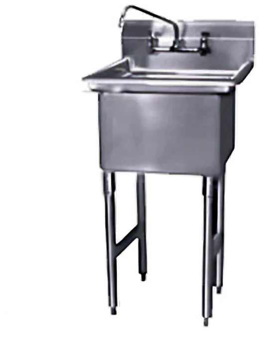 Winholt - 20" x 28" Stainless Steel One Compartment Sink with 9" Backsplash - WS1T2028 (Non-Cancelable Item, ETA 2-4 Weeks, SPECIAL ORDER)