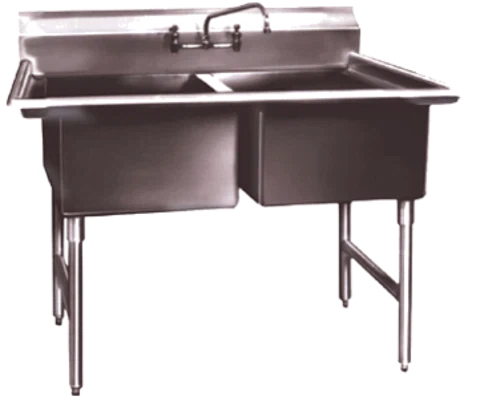 Winholt - 24" x 24" Stainless Steel Two Compartment Sink - WS2T2424 (Non-Cancelable Item, ETA 2-4 Weeks, SPECIAL ORDER)