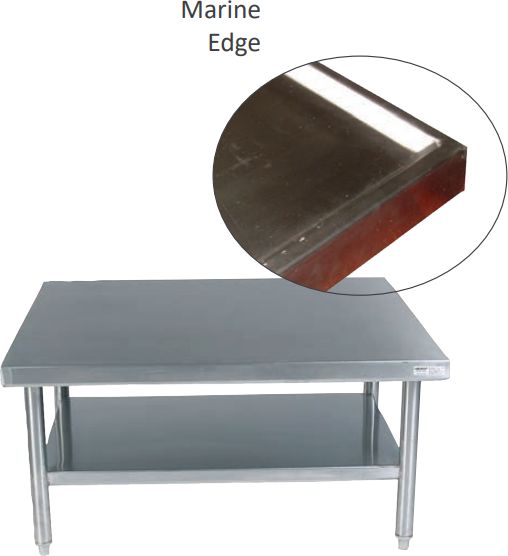 Winholt - 24" x 30", 14 Gauge Top with 16 Gauge Under-Shelf Stainless Steel Equipment Stand with Marine Edge - ES-MX2430-14 (Non-Cancelable Item, ETA 2-4 Weeks, SPECIAL ORDER)