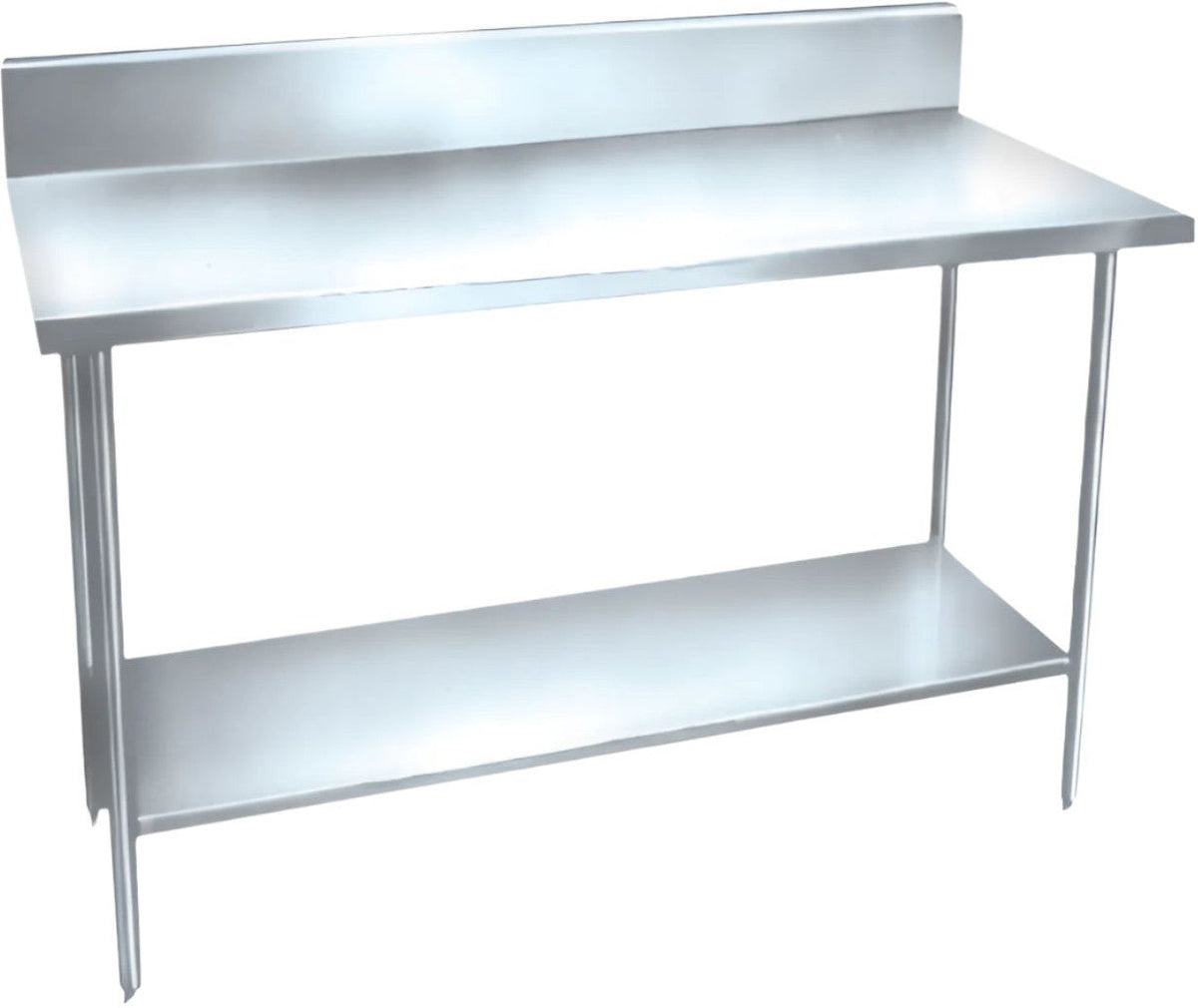 Winholt - 24" x 48" 14 Gauge Stainless Steel Work Tables with 6” Height Backsplash - DTSBB-2448-14 (Non-Cancelable Item, ETA 2-4 Weeks, SPECIAL ORDER)