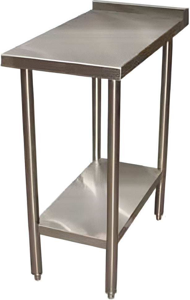 Winholt - 24" x 48" x 36" Stainless Steel High Polish Finish with 1-1/2" Backsplash and Mobile Unit with Casters - DTSB-2448H36-MLC (Non-Cancelable Item, ETA 2-4 Weeks, SPECIAL ORDER)