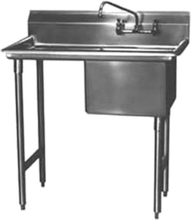 Winholt - 24"x24" Single Tub Sink with 18" Right & Left Drainboard - WS1T24242D18 (Non-Cancelable Item, ETA 2-4 Weeks, SPECIAL ORDER)