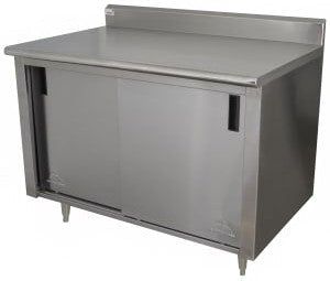 Winholt - 30" x 36" Work Table With Stainless Boxed Backsplash & 45° Return - STCT-BB3096H36-E (Non-Cancelable Item, ETA 2-4 Weeks, SPECIAL ORDER)