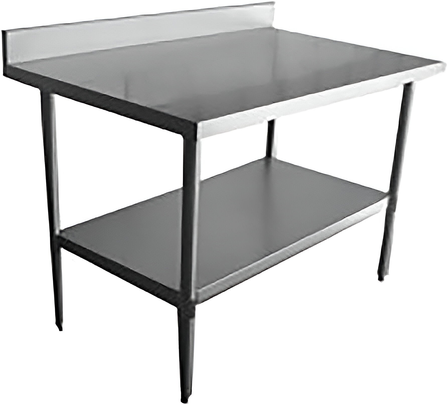 Winholt - 30" x 48" Work Table With Stainless Boxed Backsplash & 45° Return - STCT-BB3048 (Non-Cancelable Item, ETA 2-4 Weeks, SPECIAL ORDER)