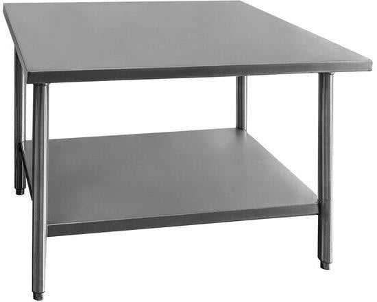 Winholt - 30" x 72" All Welded Stainless Steel Knock-Down Table with Flat Top & Undershelf - DTS-3072-HKD