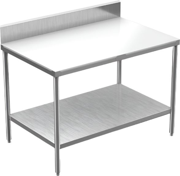 Winholt - 30" x 60" Stainless Steel Poly Top Work Table With Undershelf, Backsplash and Mobile Unit with Casters - DPTSB-3060-MLC (Non-Cancelable Item, ETA 2-4 Weeks, SPECIAL ORDER)