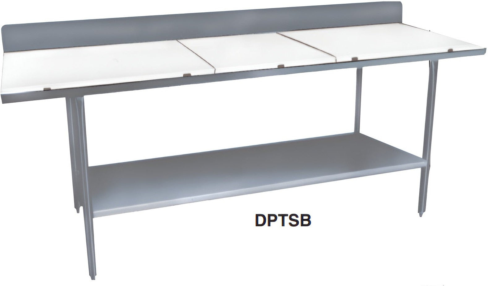 Winholt - 30" x 84" Poly Top Work Table with Undershelf and Backsplash - DPTSB-3084 (Non-Cancelable Item, ETA 2-4 Weeks, SPECIAL ORDER)