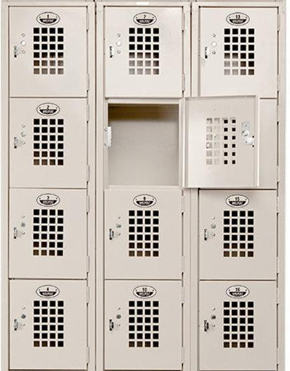 Winholt - 36" x 12" Three Column Twelve Door Slanted Top Locker - WL-612 (Non-Cancelable Item, ETA 2-4 Weeks, SPECIAL ORDER)