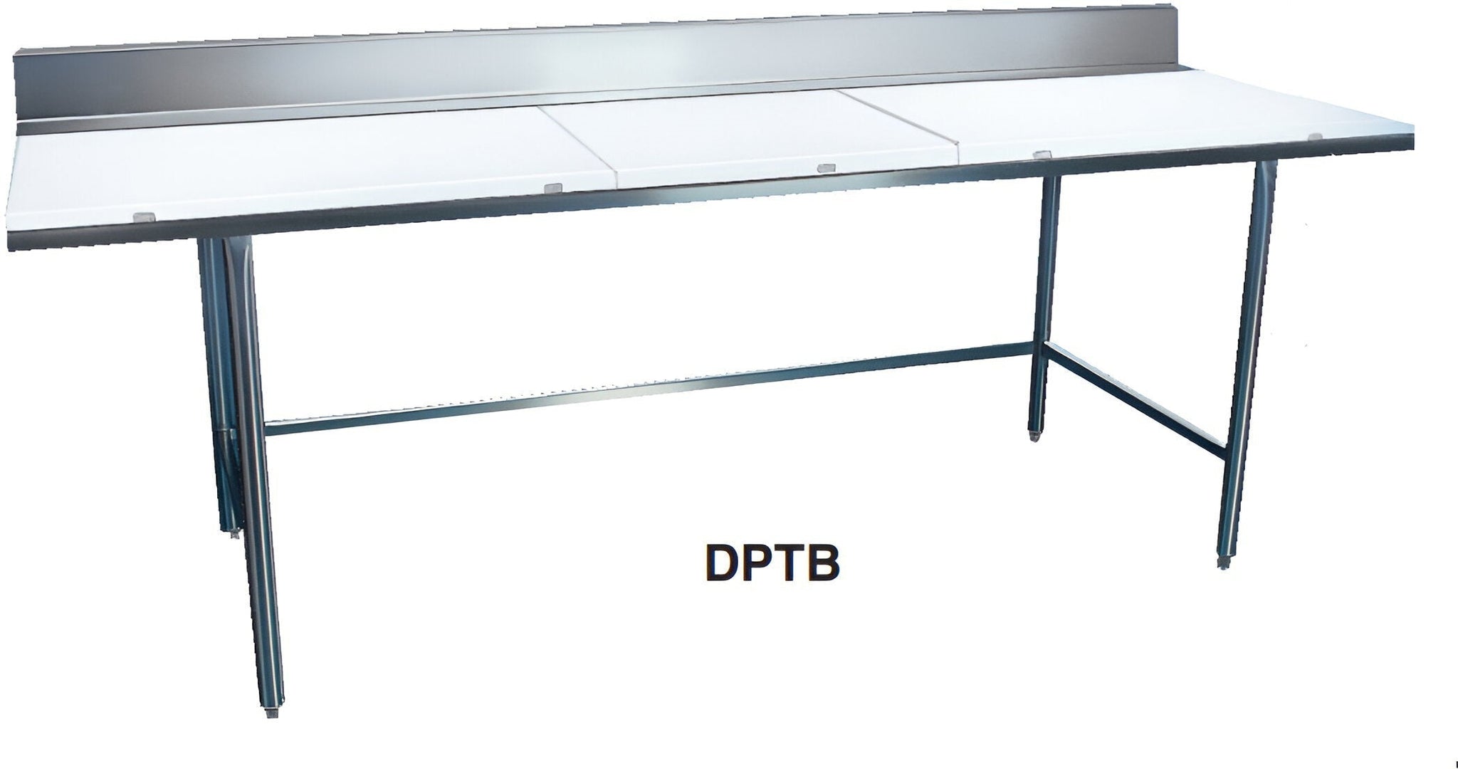 Winholt - 36" x 72" Poly Top Work Table Open Base with Backsplash - DPTB-3672 (Non-Cancelable Item, ETA 2-4 Weeks, SPECIAL ORDER)