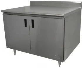 Winholt - 36" x 72" Stainless Steel Boxed Backsplash with 45° Return & (2) Sliding Doors with Mid-Shelf - STCT-BBD3672 (Non-Cancelable Item, ETA 2-4 Weeks, SPECIAL ORDER)