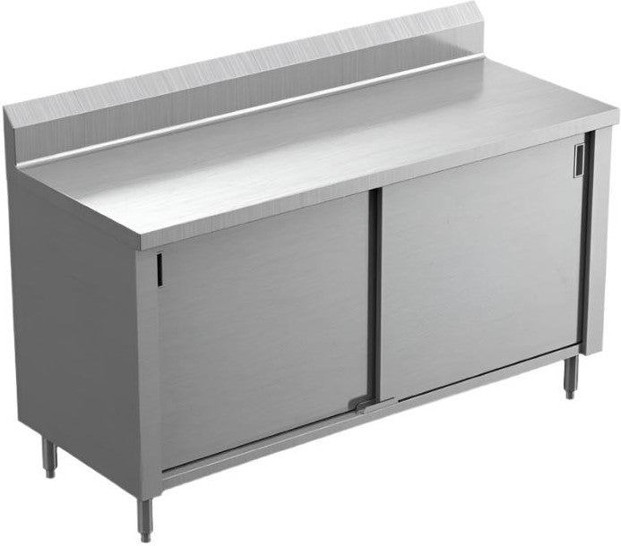 Winholt - 36" x 72" Stainless Steel Enclosed Base Table With Sliding Door - STCT-BBD3672H36-E (Non-Cancelable Item, ETA 2-4 Weeks, SPECIAL ORDER)