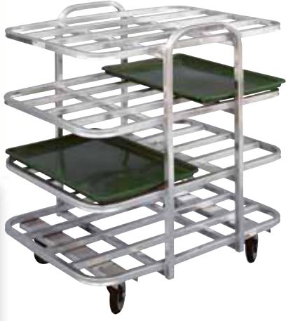 Winholt - 37" Aluminum Medium Duty Mobile Display Merchandiser With 6 Shelves - AVT-6-2637-PU (Non-Cancelable Item, ETA 2-4 Weeks, SPECIAL ORDER)
