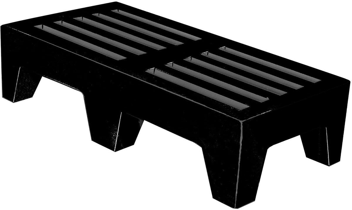 Winholt - 4 Ft. Black Plastic Dunnage Rack - DPLSQ-4-1222-BK (Non-Cancelable Item, ETA 2-4 Weeks, SPECIAL ORDER)