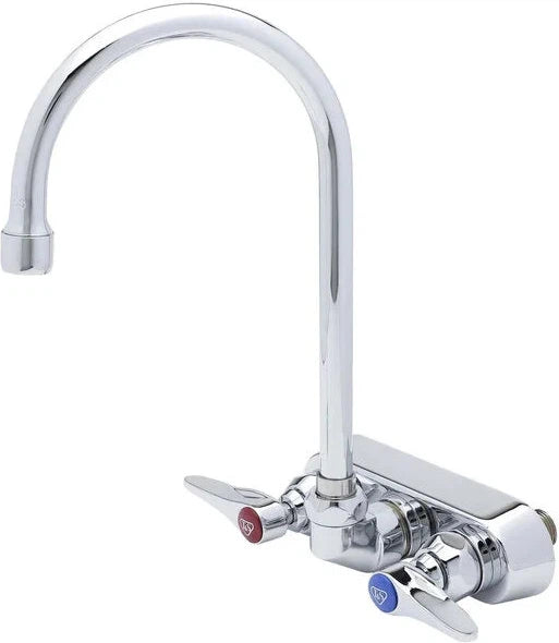 Winholt - 4" Polished Chrome Brass Faucet Gooseneck with Valves - WS-G.NECK-WH (Non-Cancelable Item, ETA 2-4 Weeks, SPECIAL ORDER)