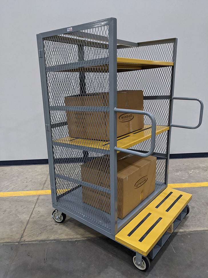 Winholt - 40" Fork-Liftable Order Picking, Caged Cart and Table - EC-3040-71H-SEC (Non-Cancelable Item, ETA 2-4 Weeks, SPECIAL ORDER)