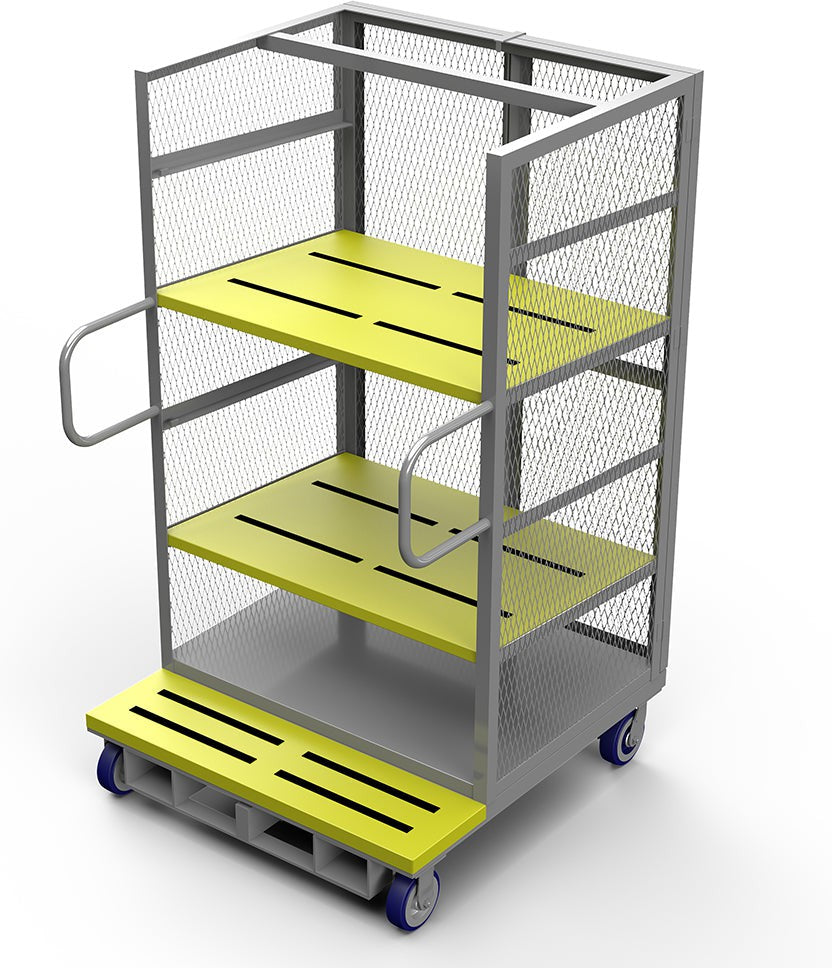 Winholt - 40" Fork-Liftable Order Picking, Caged Cart and Table - EC-3040-71H-SEC (Non-Cancelable Item, ETA 2-4 Weeks, SPECIAL ORDER)