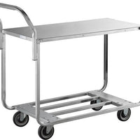 Winholt - 41" x 20" Two Shelf Stocking / Utility Cart with Bumpers and Handle - WX-1000KA-B-WM (Non-Cancelable Item, ETA 2-4 Weeks, SPECIAL ORDER)