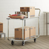 Winholt - 41" x 20" Two Shelf Stocking / Utility Cart with Bumpers and Handle - WX-1000KA-B-WM (Non-Cancelable Item, ETA 2-4 Weeks, SPECIAL ORDER)