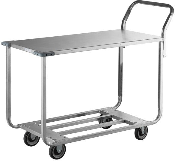 Winholt - 41" x 20" Two Shelf Stocking / Utility Cart with Bumpers and Handle - WX-1000KA-B-WM (Non-Cancelable Item, ETA 2-4 Weeks, SPECIAL ORDER)