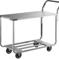 Winholt - 41" x 20" Two Shelf Stocking / Utility Cart with Bumpers and Handle - WX-1000KA-B-WM (Non-Cancelable Item, ETA 2-4 Weeks, SPECIAL ORDER)