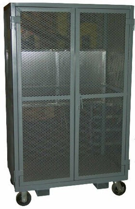 Winholt - 48" Gray Security Cages With Three Shelves, and Two are Adjustable - EC-3-3048-2ADJ (Non-Cancelable Item, ETA 2-4 Weeks, SPECIAL ORDER)