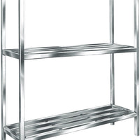 Winholt - 48" Mobile, 3 Shelves With 4 Locking Casters Aluminum Tubular Shelving - ALMCS-48-324-4LC (Non-Cancelable Item, ETA 2-4 Weeks, SPECIAL ORDER)