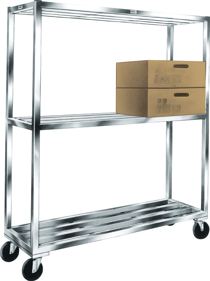Winholt - 48" Mobile, 3 Shelves With 4 Locking Casters Aluminum Tubular Shelving - ALMCS-48-324-4LC (Non-Cancelable Item, ETA 2-4 Weeks, SPECIAL ORDER)