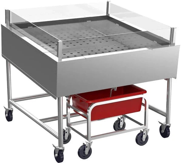 Winholt - 48" x 48" Stainless Steel Insulated Cold Food Display Table with Pan - SSMIT-4848MLC-SNG (Non-Cancelable Item, ETA 2-4 Weeks, SPECIAL ORDER)