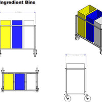 Winholt - 50 Lbs Flour / 75 Lbs Sugar Capacity Blue Polyethylene Ingredient Bin - 148BIN-BL (Non-Cancelable Item, ETA 2-4 Weeks, SPECIAL ORDER)