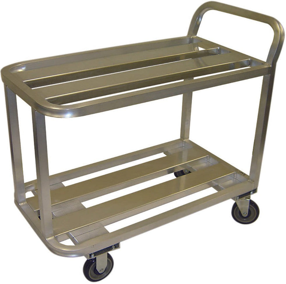 Winholt - 54" Aluminum Sani Stock Cart With Tubular Shelf - ALUC-2-2048-T (Non-Cancelable Item, ETA 2-4 Weeks, SPECIAL ORDER)