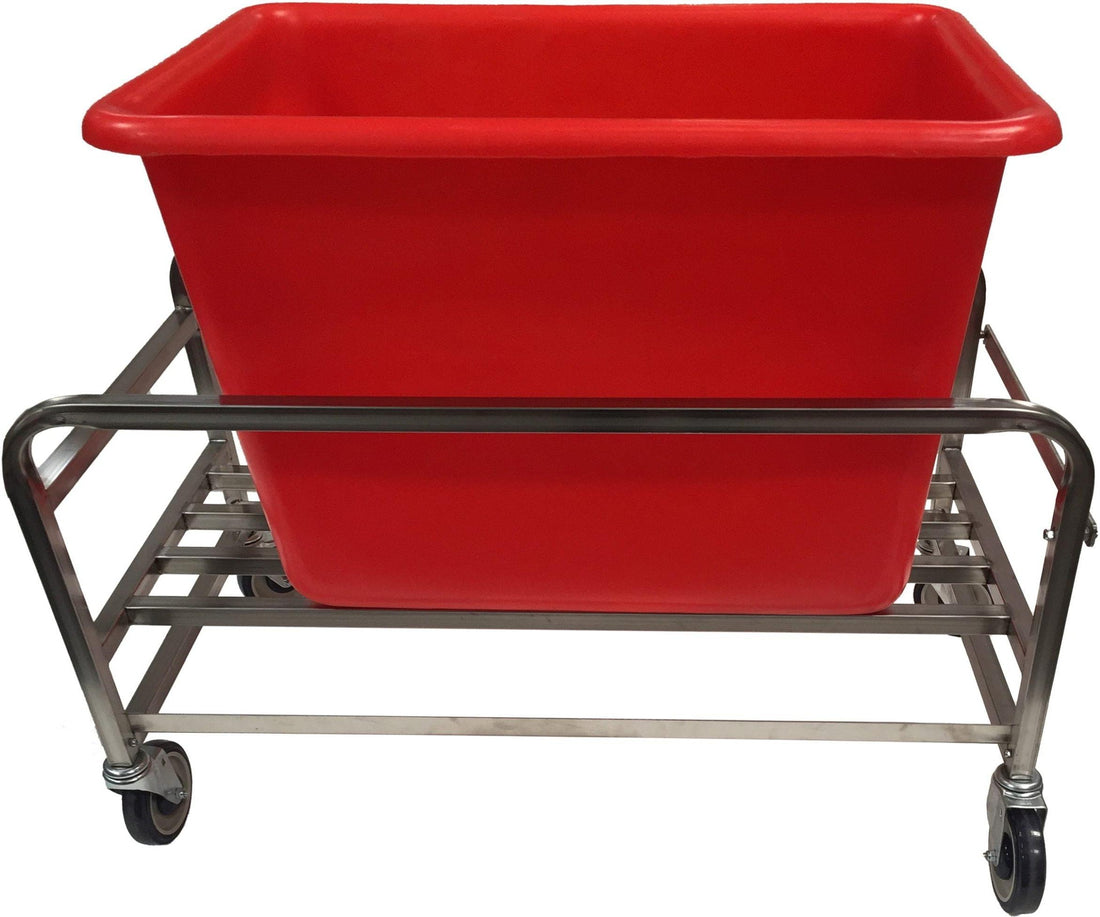 Winholt - 6-Bushel Stainless Steel Red Bulk Mover Tub - SS-30-6A-RD (Non-Cancelable Item, ETA 2-4 Weeks, SPECIAL ORDER)