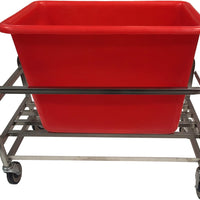 Winholt - 6-Bushel Stainless Steel Red Bulk Mover Tub - SS-30-6A-RD (Non-Cancelable Item, ETA 2-4 Weeks, SPECIAL ORDER)