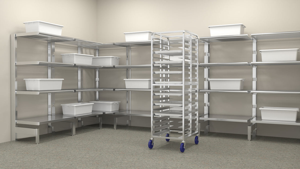 Winholt - 60" x 24" 4 Shelve Aluminum T-Bar Shelf & Add On Kit - SCAST-2460-4-AU (Non-Cancelable Item, ETA 2-4 Weeks, SPECIAL ORDER)