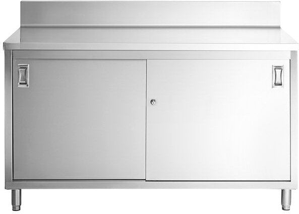 Winholt - 60" x 30" Stainless Steel Boxed Backsplash with 45° Return & (2) Sliding Doors with Mid-Shelf - STCT-BBD3060-MS (Non-Cancelable Item, ETA 2-4 Weeks, SPECIAL ORDER)