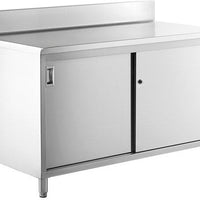 Winholt - 60" x 30" Stainless Steel Boxed Backsplash with 45° Return & (2) Sliding Doors with Mid-Shelf - STCT-BBD3060-MS (Non-Cancelable Item, ETA 2-4 Weeks, SPECIAL ORDER)