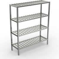 Winholt - 72" Aluminum E-Channel Cooler and Backroom Center Mount Shelving With 4 Shelves - ALSCH-72-424-CM (Non-Cancelable Item, ETA 2-4 Weeks, SPECIAL ORDER)