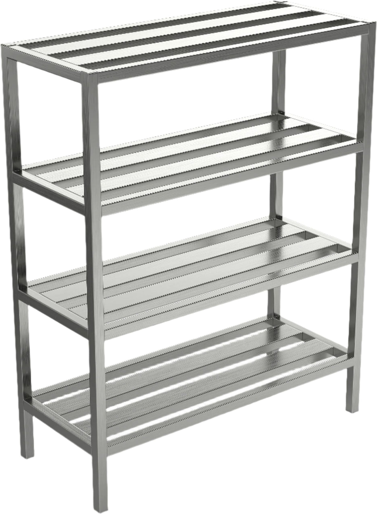 Winholt - 72" Aluminum E-Channel Cooler and Backroom Center Mount Shelving With 4 Shelves - ALSCH-72-424-CM (Non-Cancelable Item, ETA 2-4 Weeks, SPECIAL ORDER)