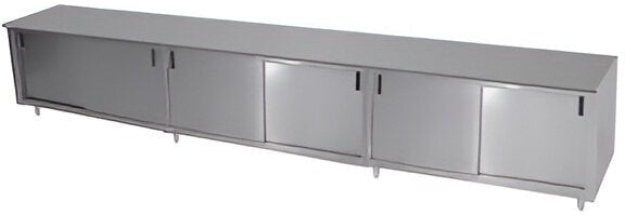 Winholt - 84" x 30" Stainless Steel Enclosed Base Table with (4) Sliding Doors without Mid-Shelf - STCT-D3084 (Non-Cancelable Item, ETA 2-4 Weeks, SPECIAL ORDER)