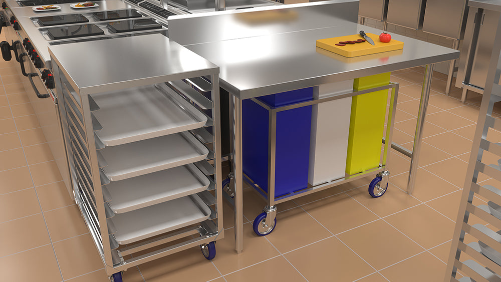 Winholt - Total Capacity 225 lbs Triple Ingredient Bin With 3 Clear Covers - 148PIB (Non-Cancelable Item, ETA 2-4 Weeks, SPECIAL ORDER)