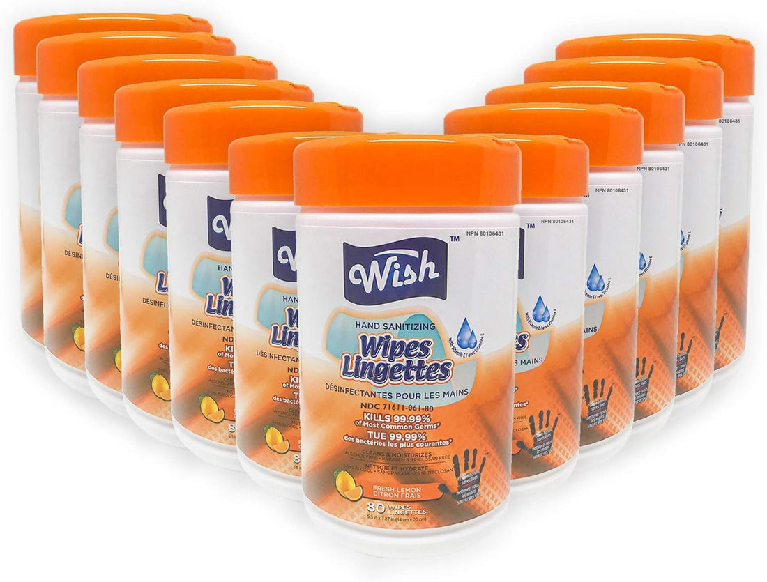 Wish - Lemon Hand Sanitizer Towel, 80/PC - 60412