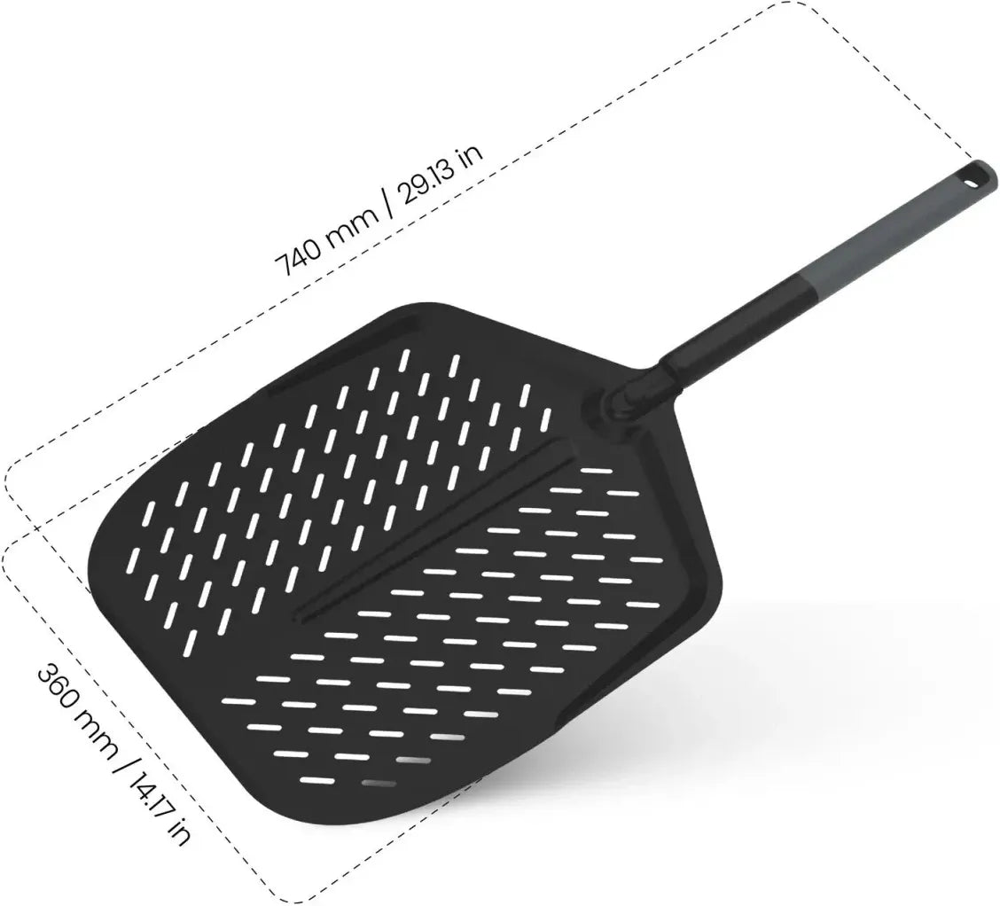 Witt - 14” Perforated Pizza Peel Black with Soft Grip Handle - WI48651035