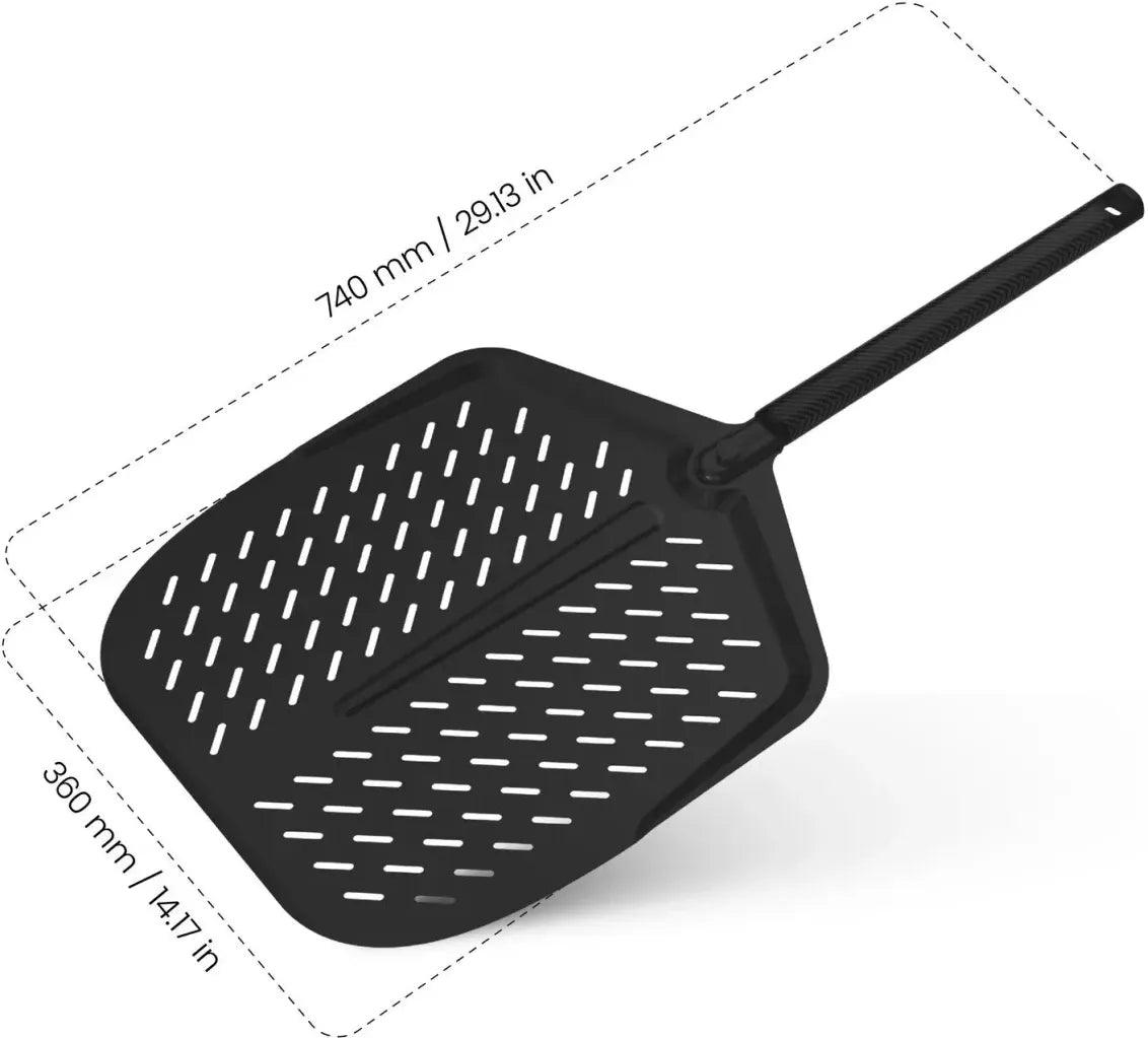 Witt - Carbon Short Handle 14” Perforated Pizza Peel - WI48651037