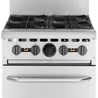 Wolf - 142,000 BTU Liquid Propane 24" Manual Range with 4 Burners and Compact Oven - WX24-4BP