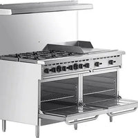 Wolf - 258,000 BTU Liquid Propane 60" Manual Range with 6 Burners, 24" Right Side Griddle, and 2 Standard Ovens - WX60F-6B24GP