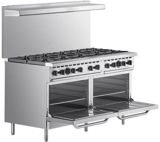 Wolf - 340,000 BTU Liquid Propane 60" Manual Range with 10 Burners and 2 Standard Ovens - WX60-10BP
